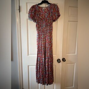 NATURAL LIFE Red and Blue Floral Maxi Dress